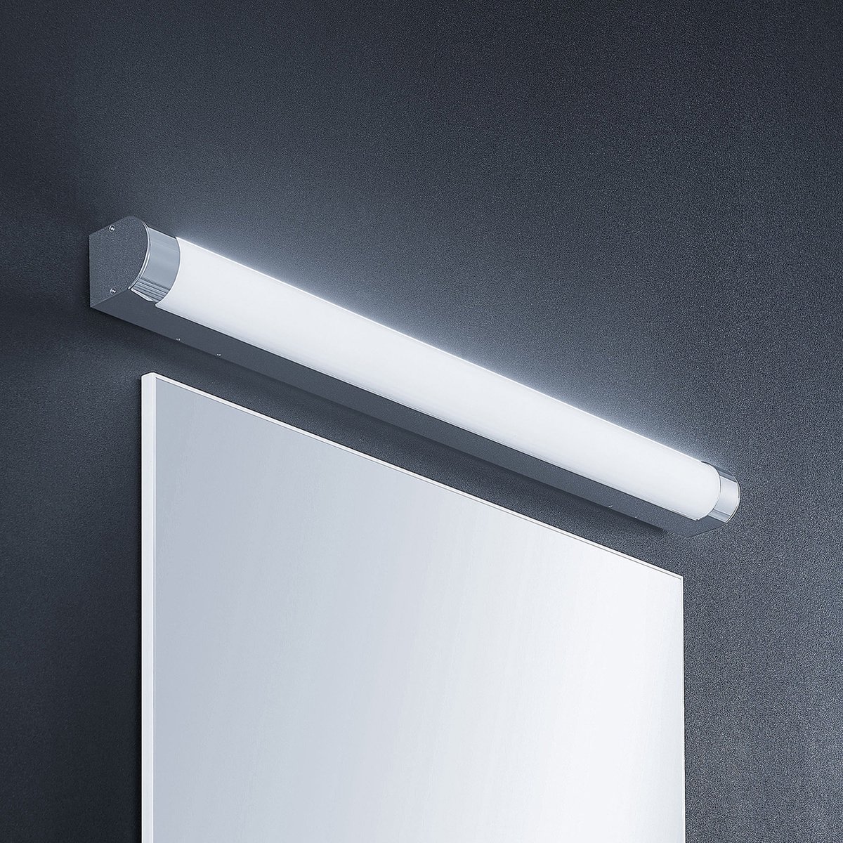 Lindby - Wandlamp - 1licht - aluminium, kunststof - H: 7 cm - wit, chroom - Inclusief lichtbron
