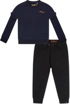 Koko Noko BIO Basics Set(2delig) Joggingbroek Nikki Zwart en Sweater Nova Donkerblauw - Maat 134/140
