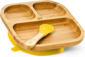 Blumfeldt Vaisselle Vaisselle pour enfants 100% Bamboe - Ensemble de salle à manger - assiette / ventouse / manche de cuillère / cuillère à soupe - Fabrication adaptée aux enfants