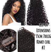 Clip In Extensions Kinky Afro Curl 55cm 150gram 7delig #2