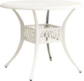 vidaXL Table de jardin 90x90x74 cm Aluminium moulé blanc VDXL_315587