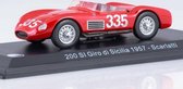 Maserati 200SI Giro di Sicilia 1957 Scarlatti (Rood) (10 cm) 1/43 Atlas - Modelauto - Schaalmodel - Model auto - Miniatuurautos - Miniatuur auto