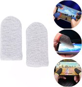 Pockinity Handschoen Gaming - 4x Stuks - Finger Sleeve - Gaming Gloves - Vingerhoesjes gamen - Thumb Grips - Pubg - Wit