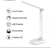 Verstelbare Led Bureaulamp-Draadloos opladen en met USB-Oplaadpoort -500 Lum