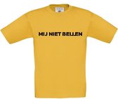 T-shirt voor kinderen met opdruk “Mij niet bellen” | Chateau Meiland | Martien Meiland | Goud geel T-shirt met zwarte opdruk. | Herojodeals