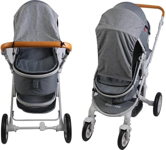 Kinderwagen Zonnescherm - Zonnedoek - Schaduwdoek - Waterbestendige coating - Oxford materiaal - Grijs van Kinder — afbeelding 5