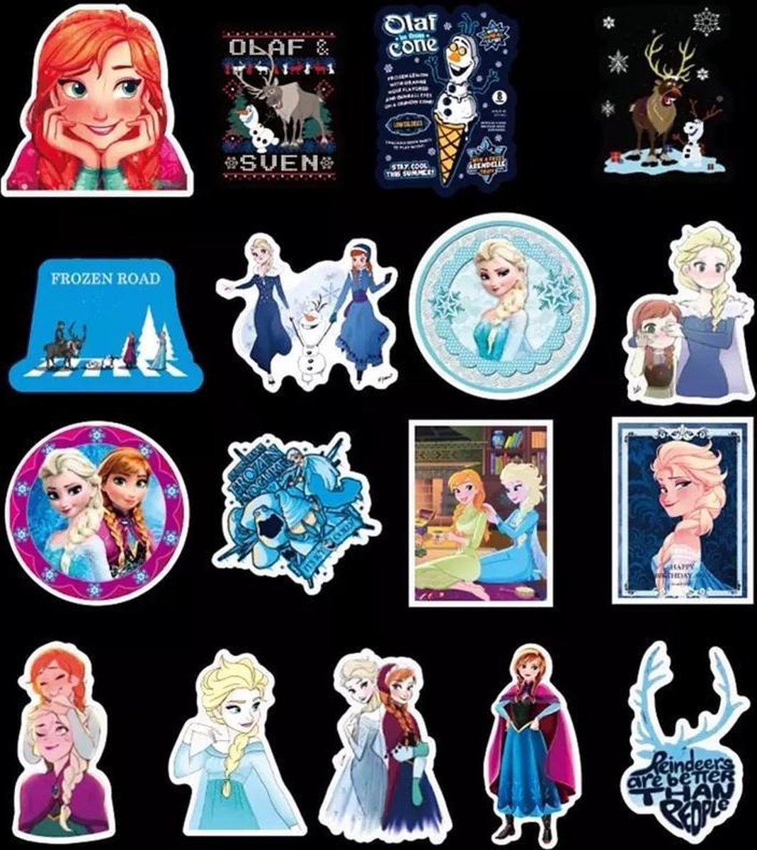20 stuks Disney Frozen! Stickers - Anna, Elsa, Olaf en Sven - Voor op de  fiets, beker,... | bol.com