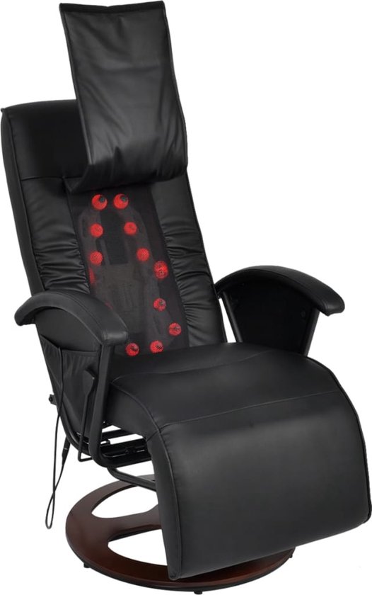 vidaXL Shiatsu massagestoel kunstleer zwart