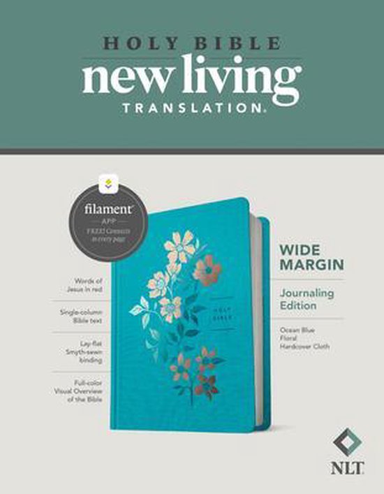 Foto: Nlt wide margin bible filament enabled edition blue