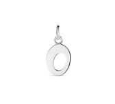 Robimex Collection zilveren Hanger Cijfer 0 hoogte 16 mm en breed 8 mm - zilver 925.