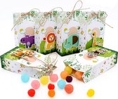 WiseGoods Luxe Traktatie Zakjes Dieren - Traktatietasje Jungle - 12 Stuks - Uitdeelzakjes - Kinderfeest - Kinderfeest Accessoires