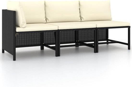 vidaXL-3-delige-Loungeset-met-kussens-poly-rattan-zwart