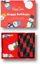 Happy Socks Snowman Socks Gift Set (2-pack) - unisex sokken - sneeuwpoppen - Unisex - Maat: 41-46