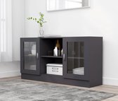 Dressoir - Glas - Kast - Meubel - Spaanplaat - Grijs - Woonkamer - Slaapkamer - Modern - Industrieel - Nieuwste Collectie