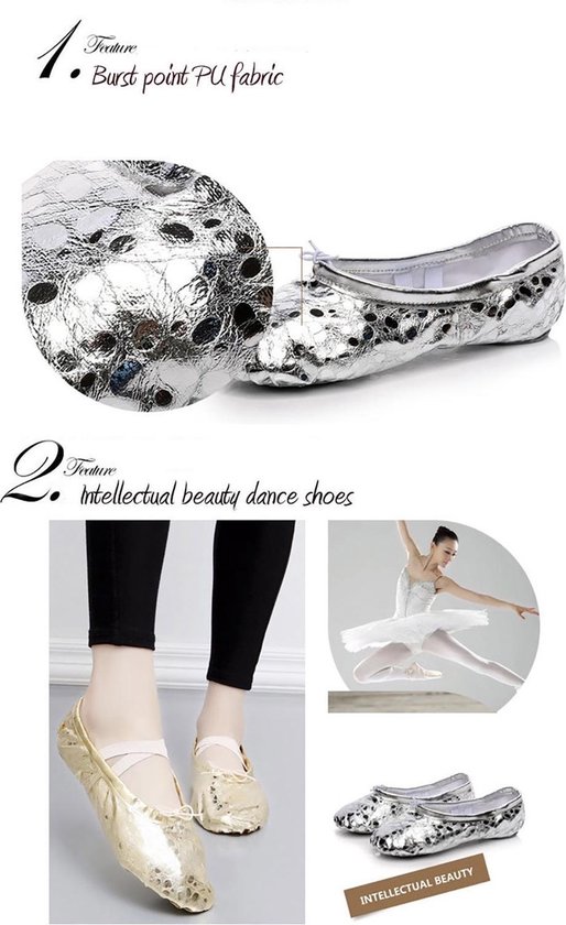 KDA Sports Balletschoenen met splitzool - Zilver - Maat 30 | bol.com