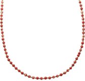 Biba Ketting Half Edelsteen Rood Goud