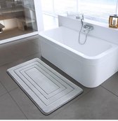 Luxe badmat - Lichtgrijs - 50 x 80 cm - Microvezel - Anti-slip - Ultrazacht - Sneldrogend - Badkamermat