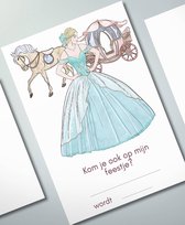 *** 12 Dubbelgevouwen Prinses Princess Prinsessenfeest Uitnodigingen Kinderfeestje Verjaardag bedrukte binnenzijde incl. enveloppen met bedrukte binnenzijde - uitnodiging - paard -