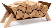 Blumfeldt Firebowl Langdon Wood Rust - houtopslag 68 x 38 x 34 cm -  weerbestendig - geschikt voor binnen en buiten - ijzer & hout
