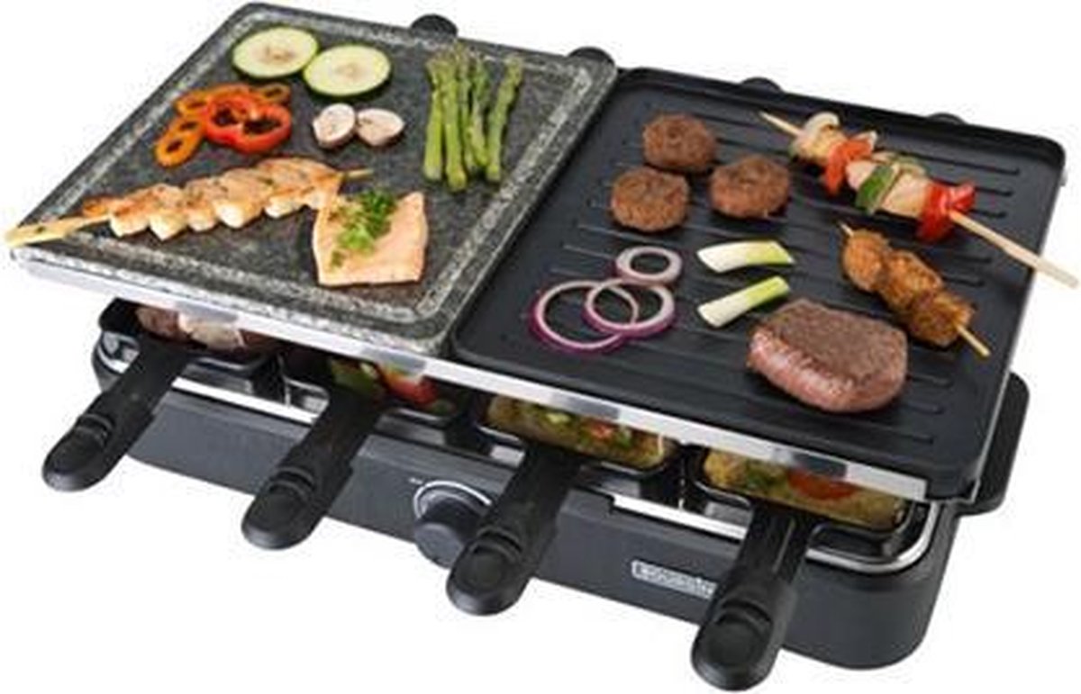 Bourgini Raclette Gourmette Stein Grill Plus 8 People 