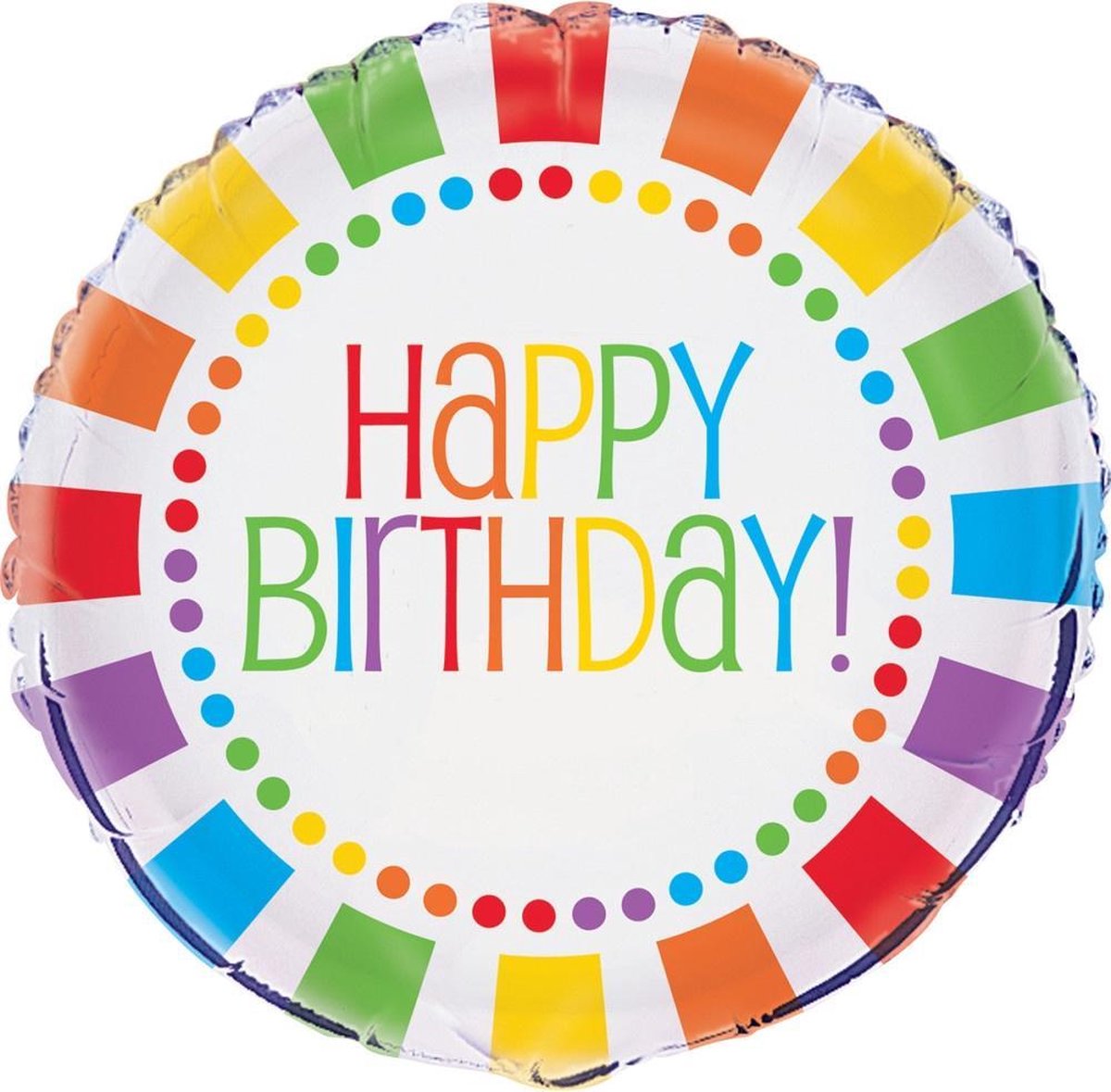 Helium Ballon Happy Birthday Prijzenrad 45cm leeg
