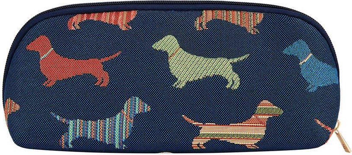 Make up - Gobelinstof - Brush bag - Dachshund - Teckel