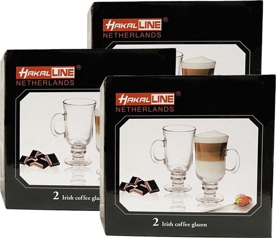 Lastig canvas Arbeid Irish Coffee – Koffieglazen – Macchiato glazen op voet met handvat - Set  van 2 - 240 ml | bol.com
