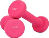 Dumbbells - Dumbbellsset van 2 x 1 KG - Gewichten en Halters - Halterset - Roze