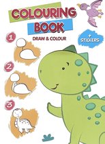 Colouring Book - Draw & Colour - Leer Dinosaurussen tekenen - incl. stickers