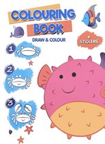 Colouring Book - Draw & Colour - Leer Zeedieren tekenen - incl. stickers