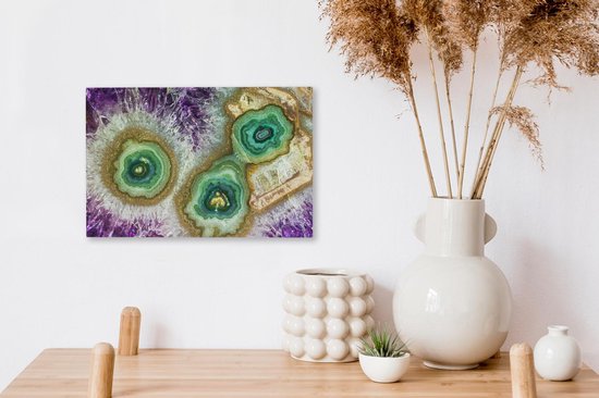 Pierres précieuses avec de nombreuses couleurs et couches de toile 2cm 30x20 cm - petit - Tirage photo sur toile (Décoration murale salon / chambre)