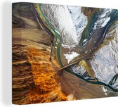 Vue aérienne de la chaîne de montagnes sur toile 2cm 40x30 cm - petit - Tirage photo sur toile (Décoration murale salon / chambre)