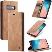 Samsung Galaxy S10 Casemania Hoesje Sienna Brown - Portemonnee Book Case