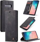 Samsung Galaxy S10 Casemania Hoesje Charcoal Gray - Portemonnee Book Case