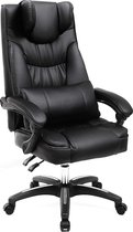 SONGMICS Gecreëerde bureaustoel met opklapbare hoofdsteun extra grote orthopedische directiestoel ergonomische bureaustoel zwart OBG76B
