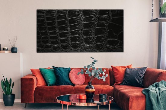 Toile cuir noir imprimé animal 2cm