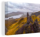 Tableau sur toile Montagnes écossaises à vol d'oiseau - 80x60 cm - Décoration murale