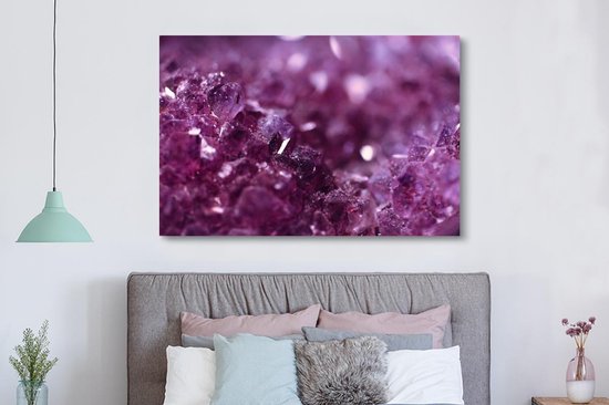 Tableau sur toile Gros plan d'une améthyste violette - 150x100 cm - Décoration murale