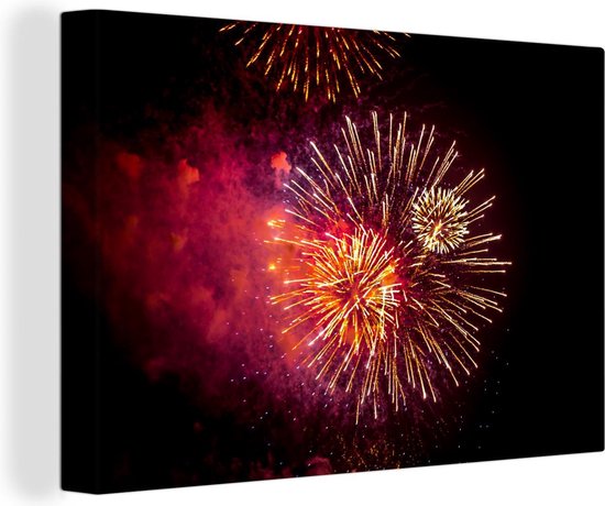 Tableau Sur Toile Visario – Feu D'artifice – 200 X 100 Cm – Prêt à Accrocher