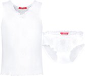 Vêtements de nuit exclusifs pour enfants Hanssop, filles, ensemble de sous-vêtements en coton, ensemble blanc super doux fabriqué dans un coton raffiné en dentelle rose douce avec un nœud en velours assorti, taille 152