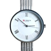 Horloge Curren- zilverkleur- 3 cm-romeinse cijfers- Charme Bijoux