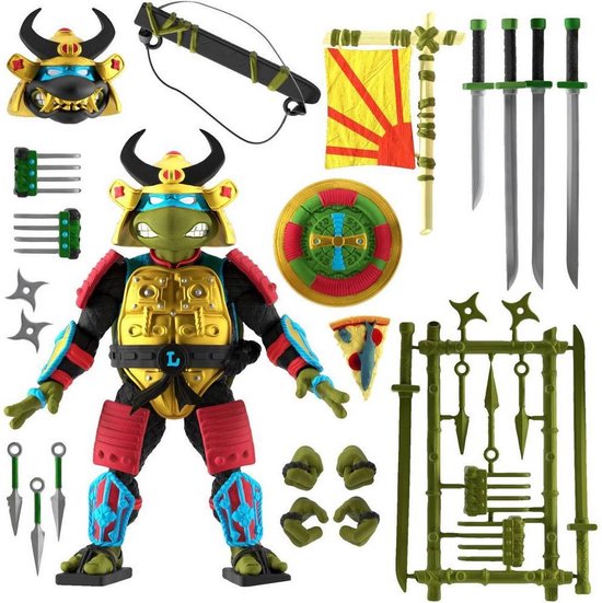 Super7 Teenage Mutant Ninja Turtles Ultimates-actiefiguur Leo The Sewer Samurai 18 Cm Figuur Goud