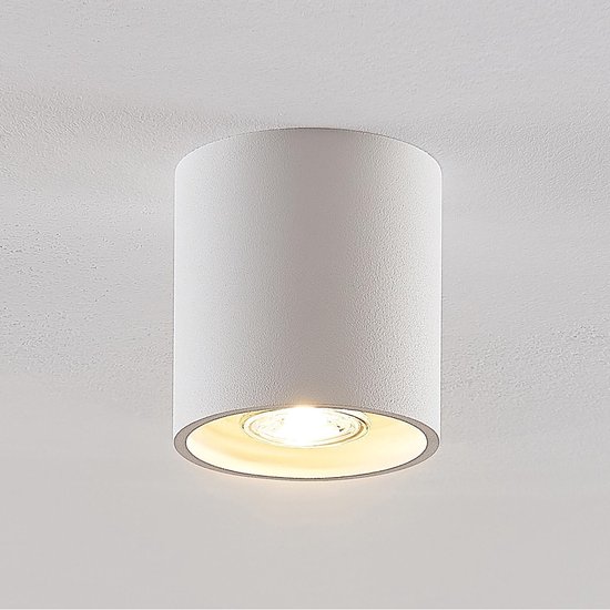 Lindby - plafondlamp - 1licht - aluminium - H: 10 cm - GU10 - wit