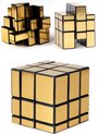 Afbeelding van het spelletje 2 keer gouden kubus breinbreker. Draaipuzzel goud 2 stuks 5,7 x 5,7 x 5,7 cm