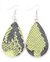 Musthaves - Oorbellen - Snakeskin - Groen/Zwart