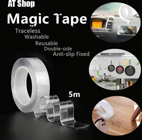 deken uitzetten halsband Nano Tape l Grip Tape l Dubbelzijdig Tape l 5M LANG l 30MM BREED l 2MM DIK  | bol.com