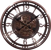 Collection LW Klok engrenages tournants Bronze 54cm - Horloge radar Bronze avec plaque de verre