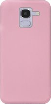 - ADEL Siliconen Back Cover Softcase Hoesje Geschikt voor Samsung Galaxy J6 Plus (2018) - Roze