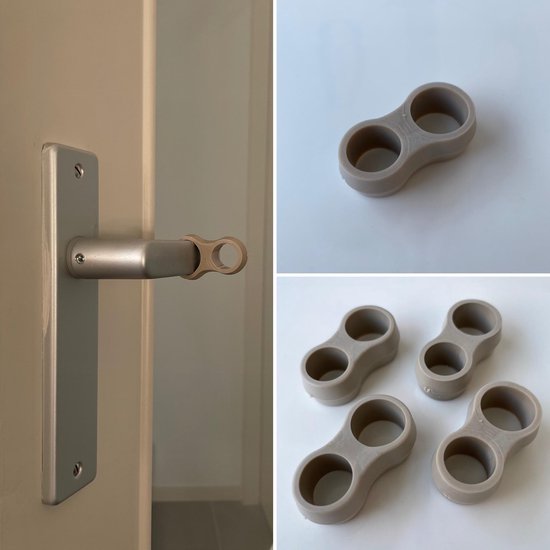 Sumio Products® Deurklink Buffers [4 stuks] Taupe (Beige) - Stootdoppen - Muurbeschermers / Deurklink bescherming - Flexibele Deurstoppers