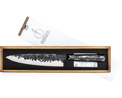 Forged Brute Koksmes 20cm - RVS - In Houten Gifbox